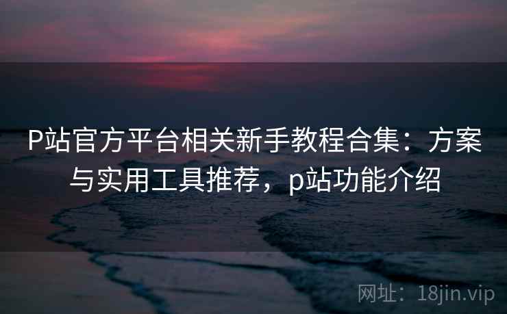 P站官方平台相关新手教程合集：方案与实用工具推荐，p站功能介绍