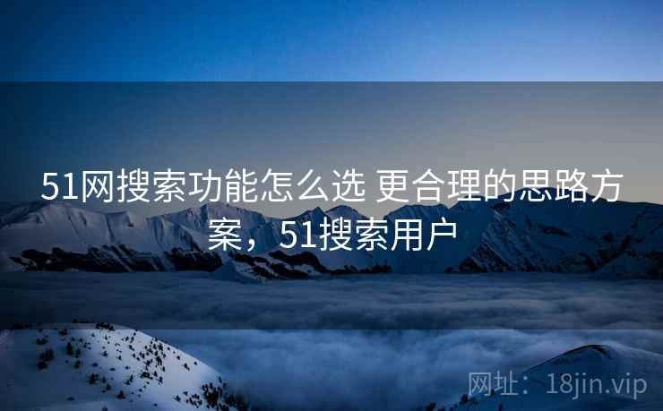 51网搜索功能怎么选 更合理的思路方案，51搜索用户