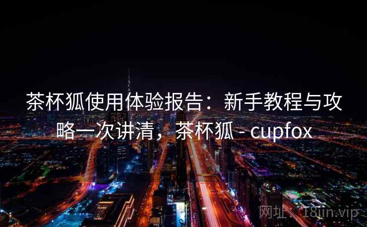 茶杯狐使用体验报告：新手教程与攻略一次讲清，茶杯狐 - cupfox