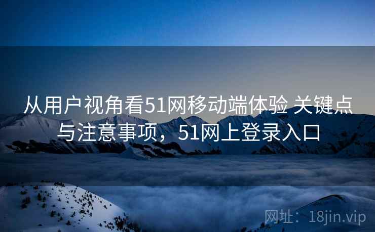 从用户视角看51网移动端体验 关键点与注意事项，51网上登录入口