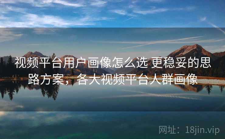 视频平台用户画像怎么选 更稳妥的思路方案，各大视频平台人群画像
