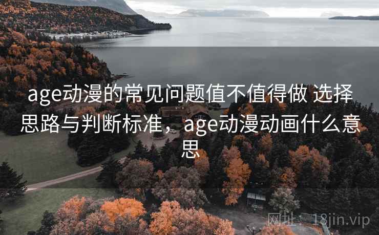 age动漫的常见问题值不值得做 选择思路与判断标准，age动漫动画什么意思